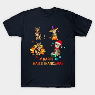 Cat's Happy Hallothanksmas T-Shirt